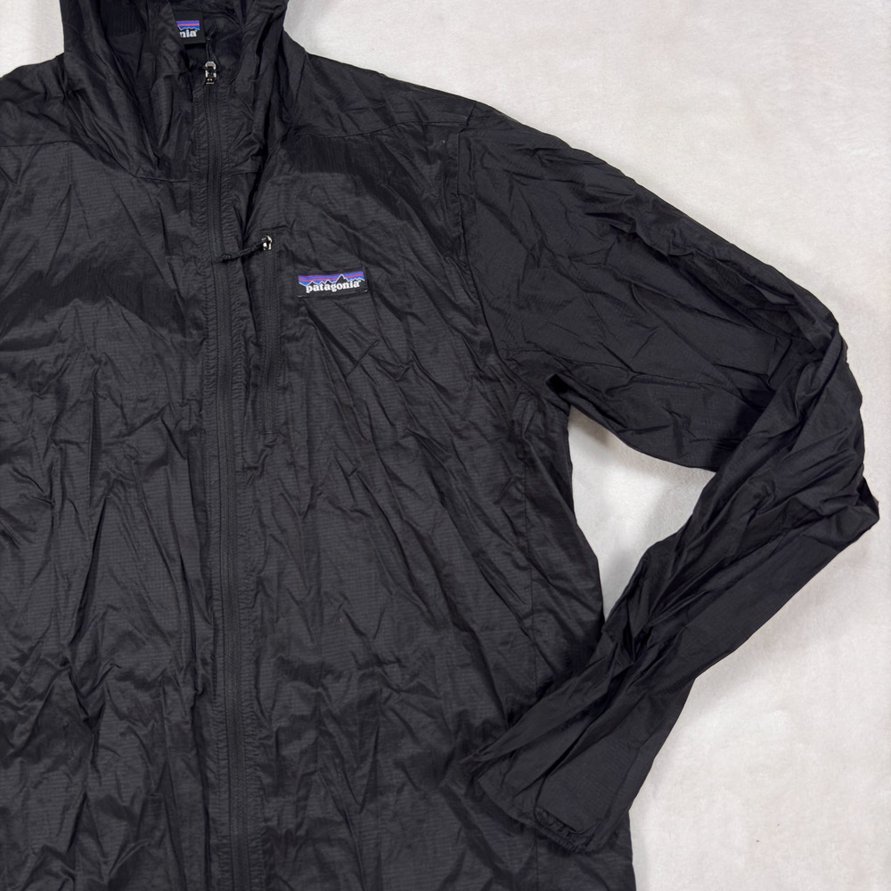 Patagonia Houdini Hooded Windbreaker Packable Ripstop Jacket Black Mens M - Picture 4 of 16